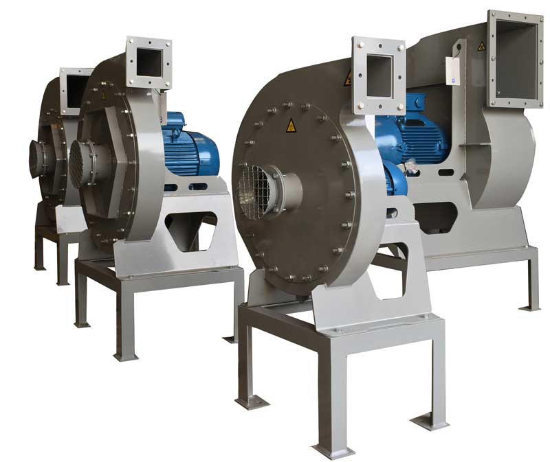 Three small industrial fans